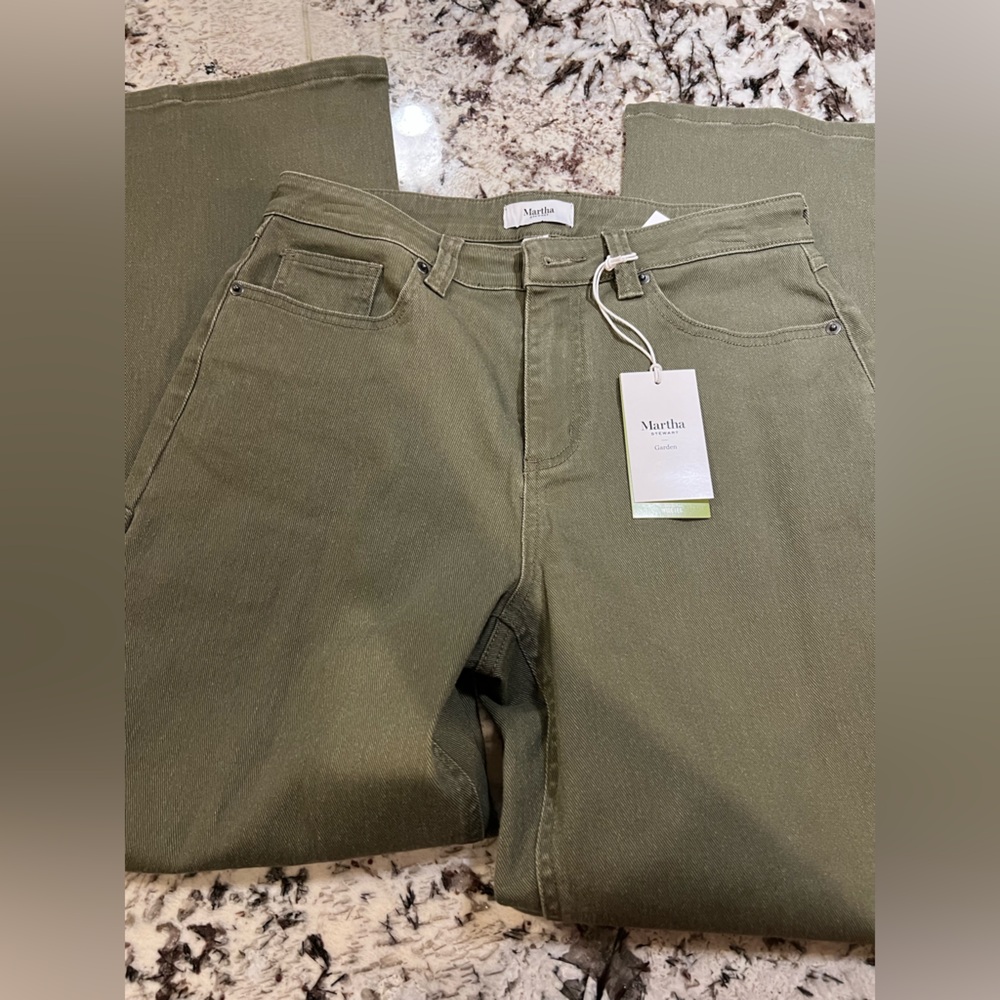 Martha Stewart Olive Green Drawstring Pants